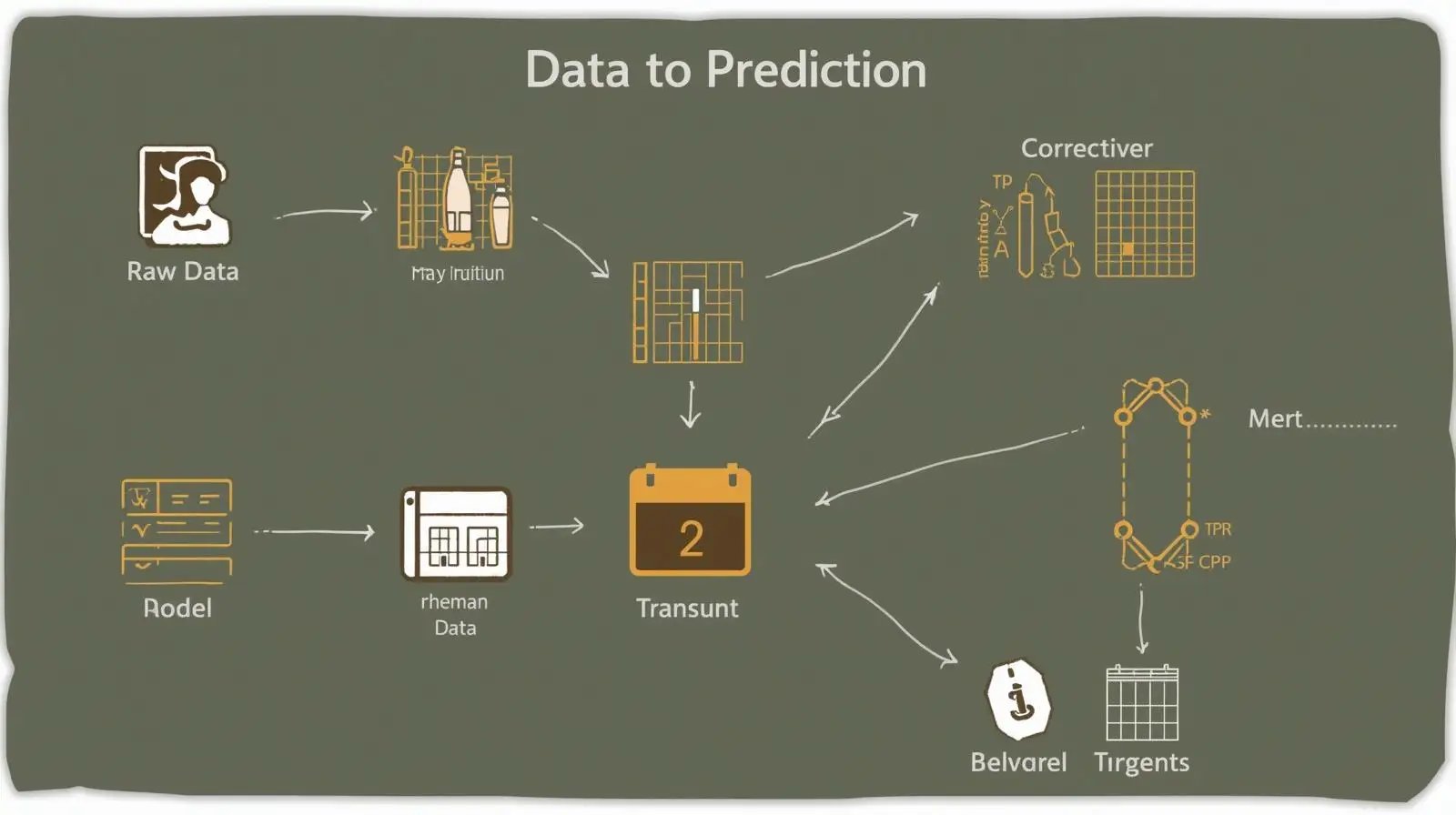 Machine learning process from data to predictions