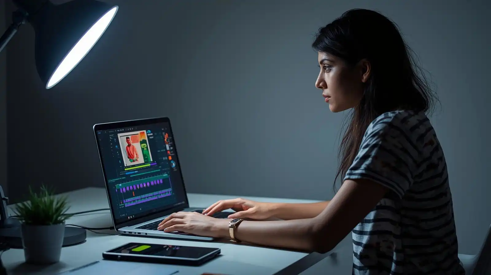 Freelancer creating AI videos for clients earning money