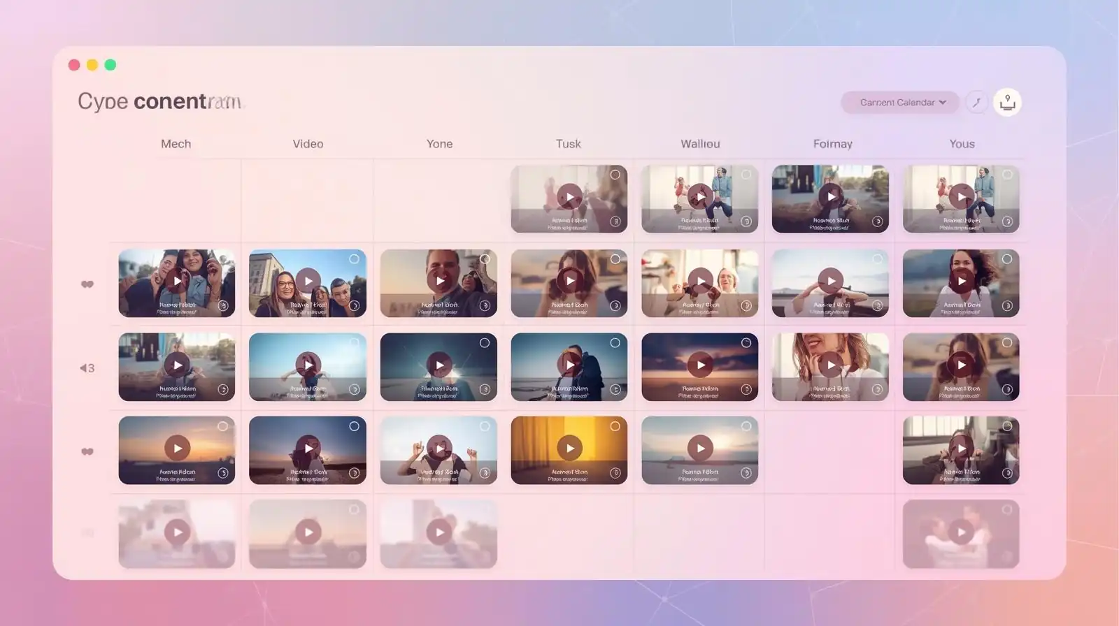 Social media content calendar with AI generated videos